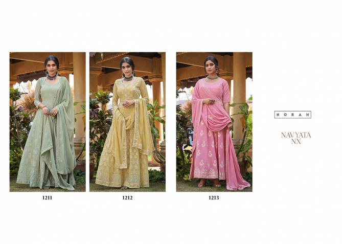 Tunic House Navyata Nx Latest Fancy Designer Wedding Wear Lucknow Fancy Gown Collection
